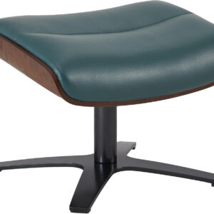 CHITA Genuine Leather Reclining Swivel Chair with Adjustable Headrest and Ottoman for Living Room, Teal