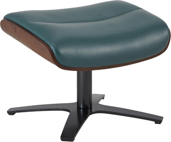 CHITA Genuine Leather Reclining Swivel Chair with Adjustable Headrest and Ottoman for Living Room, Teal