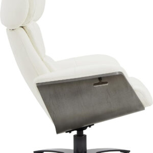 CHITA Genuine Leather Reclining Swivel Chair with Adjustable Headrest and Ottoman for Living Room, Teal