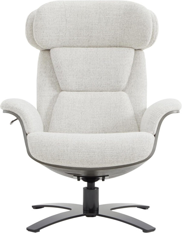 CHITA Genuine Leather Reclining Swivel Chair with Adjustable Headrest and Ottoman for Living Room, Teal