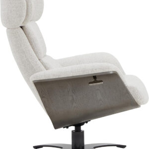 CHITA Genuine Leather Reclining Swivel Chair with Adjustable Headrest and Ottoman for Living Room, Teal