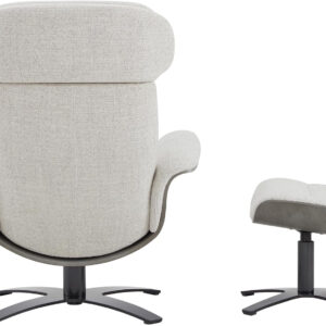 CHITA Genuine Leather Reclining Swivel Chair with Adjustable Headrest and Ottoman for Living Room, Teal