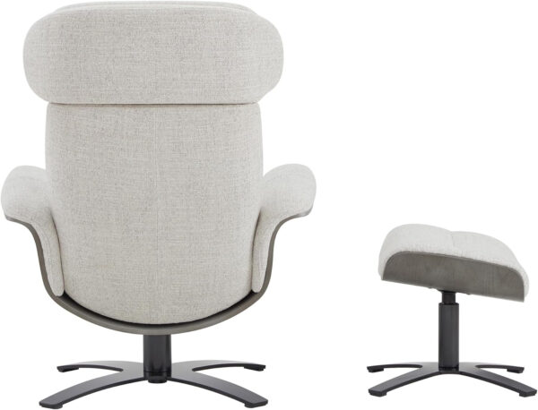 CHITA Genuine Leather Reclining Swivel Chair with Adjustable Headrest and Ottoman for Living Room, Teal