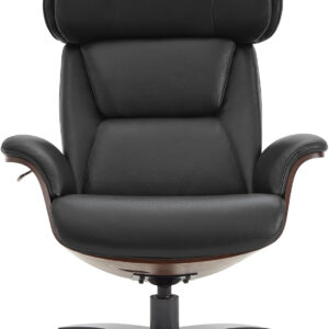 CHITA Genuine Leather Reclining Swivel Chair with Adjustable Headrest and Ottoman for Living Room, Teal