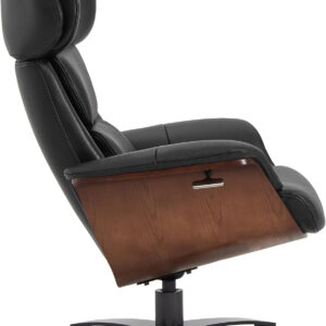 CHITA Genuine Leather Reclining Swivel Chair with Adjustable Headrest and Ottoman for Living Room, Teal