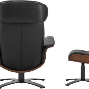 CHITA Genuine Leather Reclining Swivel Chair with Adjustable Headrest and Ottoman for Living Room, Teal