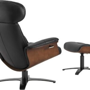 CHITA Genuine Leather Reclining Swivel Chair with Adjustable Headrest and Ottoman for Living Room, Teal