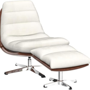 6886f2789a8e52a3acec6c0bec6dfa4ba2be07bd32ab1b80b47e8.jpg Swivel Accent Chair with Ottoman, Mid Century Modern Faux Leather Lounge Chair with footrest, Comfy Oversized Armchair with 360 Degree Metal Base for Living Room/Bedroom, Brown