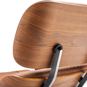 Top Grain Leather, Mid Century Chaise Lounge Chair and Ottoman, Modern Chair Classic Design, Heavy Duty Base Support for Living Room Study Lounge Office, Walnut-Brown