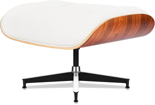 Top Grain Leather, Mid Century Chaise Lounge Chair and Ottoman, Modern Chair Classic Design, Heavy Duty Base Support for Living Room Study Lounge Office, Walnut-Brown