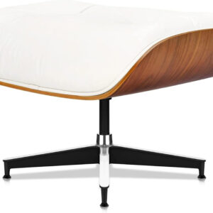 Top Grain Leather, Mid Century Chaise Lounge Chair and Ottoman, Modern Chair Classic Design, Heavy Duty Base Support for Living Room Study Lounge Office, Walnut-Brown