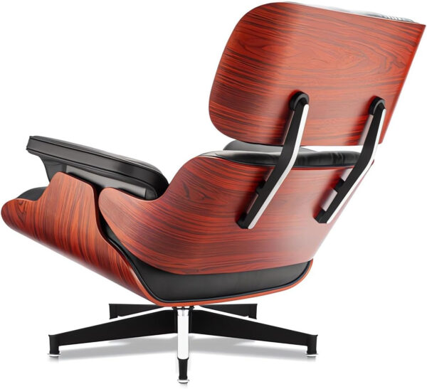 Top Grain Leather, Mid Century Chaise Lounge Chair and Ottoman, Modern Chair Classic Design, Heavy Duty Base Support for Living Room Study Lounge Office, Walnut-Brown