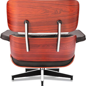 Top Grain Leather, Mid Century Chaise Lounge Chair and Ottoman, Modern Chair Classic Design, Heavy Duty Base Support for Living Room Study Lounge Office, Walnut-Brown