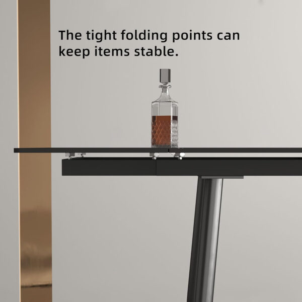 Extendable Dining Table (62.9" to 94.4") for 6 to 10 - Modern Rectangular Sintered Stone Table with High Hardness and Easy Maintenance - Stylish Black