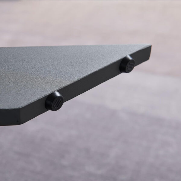 ZckyCine 6-8 Person Modern Rectangular Dining Table Set, 51-67 Inch Expandable Space-Saving Metal Frame Dining Table with Gray Table and 6 Black Chairs for Kitchen or Dining Room