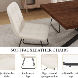 ZckyCine 6-8 Person Modern Rectangular Dining Table Set, 51-67 Inch Expandable Space-Saving Metal Frame Dining Table with Gray Table and 6 Black Chairs for Kitchen or Dining Room