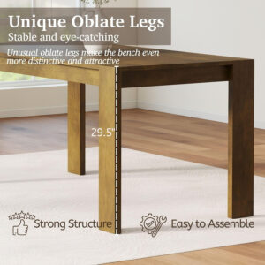 LukeAlon Wooden Dining Table for 4 to 6 People, 63" Large Kitchen Long Table with Wood Legs Mid Century Walnut Rectangular Dinner Tables for Home Dining Room Restaurant Farmhouse