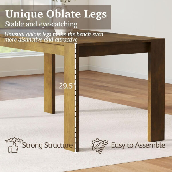 LukeAlon Wooden Dining Table for 4 to 6 People, 63" Large Kitchen Long Table with Wood Legs Mid Century Walnut Rectangular Dinner Tables for Home Dining Room Restaurant Farmhouse