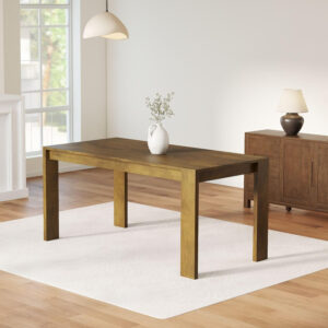 LukeAlon Wooden Dining Table for 4 to 6 People, 63" Large Kitchen Long Table with Wood Legs Mid Century Walnut Rectangular Dinner Tables for Home Dining Room Restaurant Farmhouse