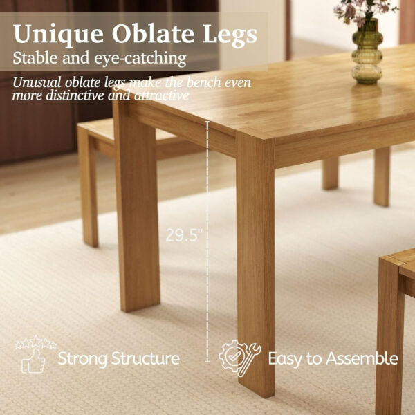 LukeAlon Wooden Dining Table for 4 to 6 People, 63" Large Kitchen Long Table with Wood Legs Mid Century Walnut Rectangular Dinner Tables for Home Dining Room Restaurant Farmhouse