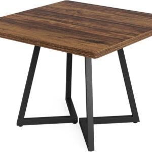 Tribesigns Square Dining Table for 2, 31.5" Industrial Dinner Table with Metal Base, Kitchen Table for Dining Room, Small Space, Apartment, Rustic Brown & Black