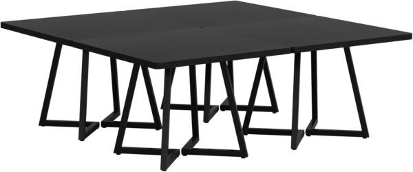 Tribesigns Square Dining Table for 2, 31.5" Industrial Dinner Table with Metal Base, Kitchen Table for Dining Room, Small Space, Apartment, Rustic Brown & Black