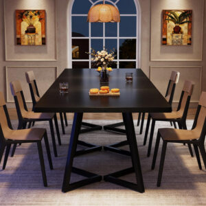 Tribesigns Square Dining Table for 2, 31.5" Industrial Dinner Table with Metal Base, Kitchen Table for Dining Room, Small Space, Apartment, Rustic Brown & Black