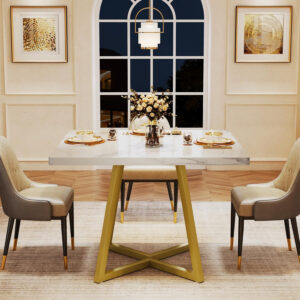 Tribesigns Square Dining Table for 2, 31.5" Industrial Dinner Table with Metal Base, Kitchen Table for Dining Room, Small Space, Apartment, Rustic Brown & Black