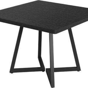 Tribesigns Square Dining Table for 2, 31.5" Industrial Dinner Table with Metal Base, Kitchen Table for Dining Room, Small Space, Apartment, Rustic Brown & Black