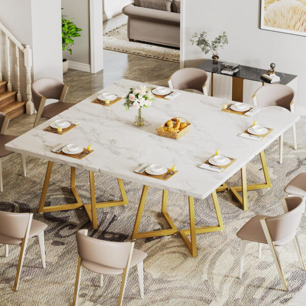 Tribesigns Square Dining Table for 2, 31.5" Industrial Dinner Table with Metal Base, Kitchen Table for Dining Room, Small Space, Apartment, Rustic Brown & Black