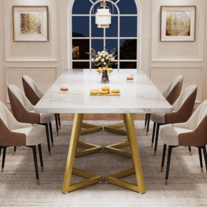 Tribesigns Square Dining Table for 2, 31.5" Industrial Dinner Table with Metal Base, Kitchen Table for Dining Room, Small Space, Apartment, Rustic Brown & Black