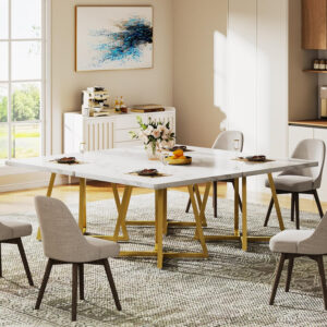 Tribesigns Square Dining Table for 2, 31.5" Industrial Dinner Table with Metal Base, Kitchen Table for Dining Room, Small Space, Apartment, Rustic Brown & Black