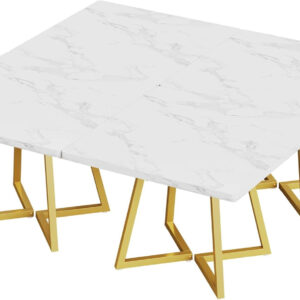 Tribesigns Square Dining Table for 2, 31.5" Industrial Dinner Table with Metal Base, Kitchen Table for Dining Room, Small Space, Apartment, Rustic Brown & Black