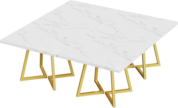 Tribesigns Square Dining Table for 2, 31.5" Industrial Dinner Table with Metal Base, Kitchen Table for Dining Room, Small Space, Apartment, Rustic Brown & Black