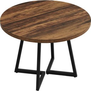 Tribesigns Square Dining Table for 2, 31.5" Industrial Dinner Table with Metal Base, Kitchen Table for Dining Room, Small Space, Apartment, Rustic Brown & Black