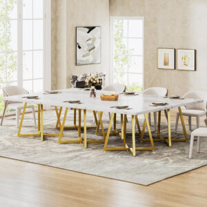 Tribesigns Square Dining Table for 2, 31.5" Industrial Dinner Table with Metal Base, Kitchen Table for Dining Room, Small Space, Apartment, Rustic Brown & Black