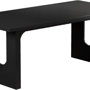 Tribesigns Modern Dining Table for 6 to 8 People, 71" Large Kitchen Dining Table with Wood Pedestal Base, Rectangular Long Dinner Table for Kitchen, Dining Room, Living Room, Rustic Brown