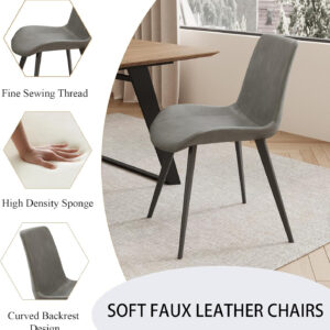 ZckyCine 67" Modern Rectangular Wooden Dining Table Set with 6 Brown Leather Chairs - Expandable, Space-Saving, Multifunctional