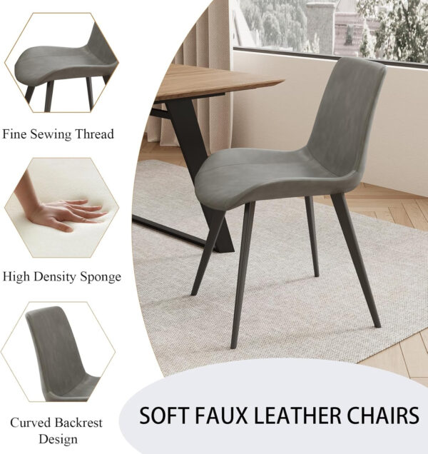 ZckyCine 67" Modern Rectangular Wooden Dining Table Set with 6 Brown Leather Chairs - Expandable, Space-Saving, Multifunctional