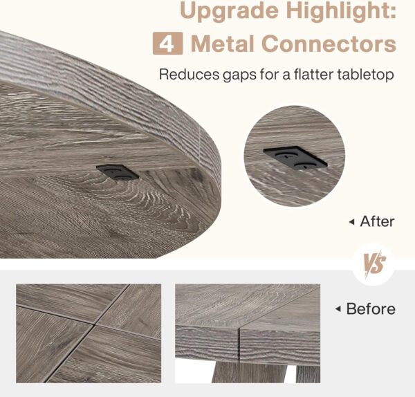 Tribesigns Farmhouse Dining Table, 47 Inch Round Dinner Table for 4, Rustic Round Dining Room Table for Home Dining Room Living Room (Wood)