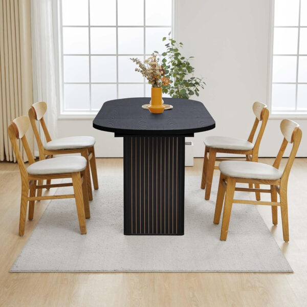 78 Inch Dining Table for 6 8 10, Modern Farmhouse Rectangular Kitchen Table, Long Dining Room Tables with Wood Strip Base for Kitchen Living Room (Walnut)