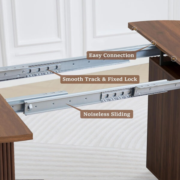 78 Inch Dining Table for 6 8 10, Modern Farmhouse Rectangular Kitchen Table, Long Dining Room Tables with Wood Strip Base for Kitchen Living Room (Walnut)