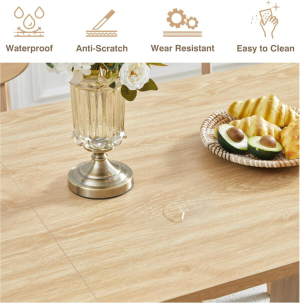 78 Inch Dining Table for 6 8 10, Modern Farmhouse Rectangular Kitchen Table, Long Dining Room Tables with Wood Strip Base for Kitchen Living Room (Walnut)