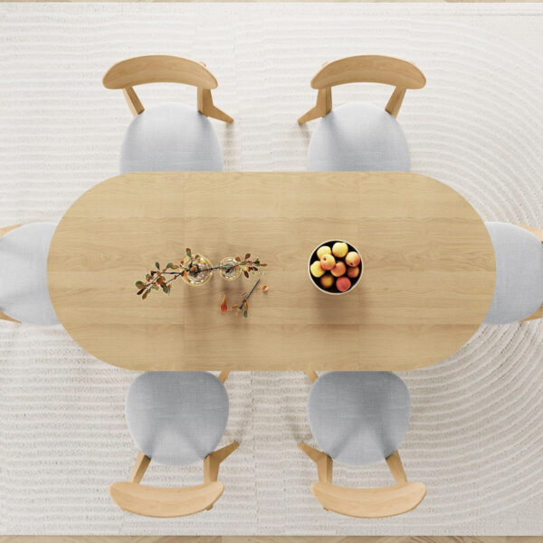 78 Inch Dining Table for 6 8 10, Modern Farmhouse Rectangular Kitchen Table, Long Dining Room Tables with Wood Strip Base for Kitchen Living Room (Walnut)