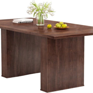 78 Inch Dining Table for 6 8 10, Modern Farmhouse Rectangular Kitchen Table, Long Dining Room Tables with Wood Strip Base for Kitchen Living Room (Walnut)