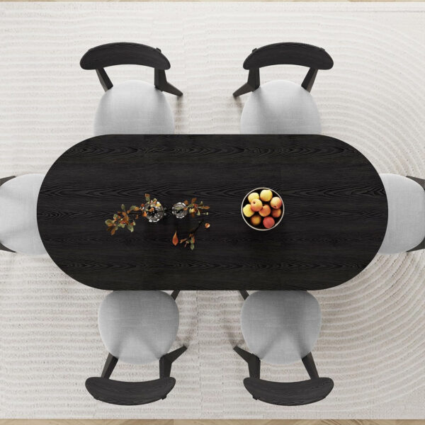 78 Inch Dining Table for 6 8 10, Modern Farmhouse Rectangular Kitchen Table, Long Dining Room Tables with Wood Strip Base for Kitchen Living Room (Walnut)