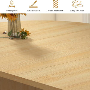 78 Inch Dining Table for 6 8 10, Modern Farmhouse Rectangular Kitchen Table, Long Dining Room Tables with Wood Strip Base for Kitchen Living Room (Walnut)