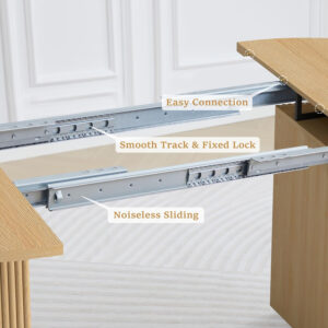 78 Inch Dining Table for 6 8 10, Modern Farmhouse Rectangular Kitchen Table, Long Dining Room Tables with Wood Strip Base for Kitchen Living Room (Walnut)