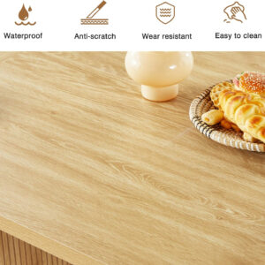 78 Inch Dining Table for 6 8 10, Modern Farmhouse Rectangular Kitchen Table, Long Dining Room Tables with Wood Strip Base for Kitchen Living Room (Walnut)