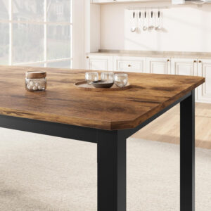 6886fe32db20971c2316486efaa7eab7f47fb54a286dc50c01c01.jpg GarveeHome Industrial Dining Table for 6-8 People, 78.7 Inch Long Kitchen Table with Sturdy Metal Frame & Rustic Brown Finish - Seats 6 Rectangular Counter for Dinner, Easy to Install(Only Table)